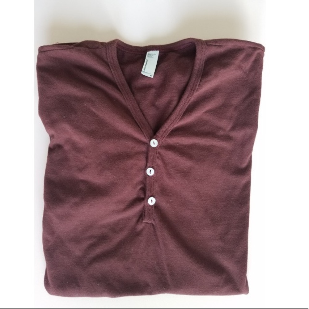 Burgandy American apparel mens top